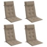 Coussins de chaise à dossier haut lot de 4 taupe tissu oxford 