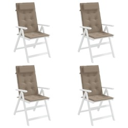 Coussins de chaise à dossier haut lot de 4 taupe tissu oxford 
