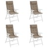 Coussins de chaise à dossier haut lot de 4 taupe tissu oxford 