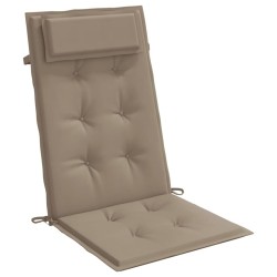 Coussins de chaise à dossier haut lot de 4 taupe tissu oxford 