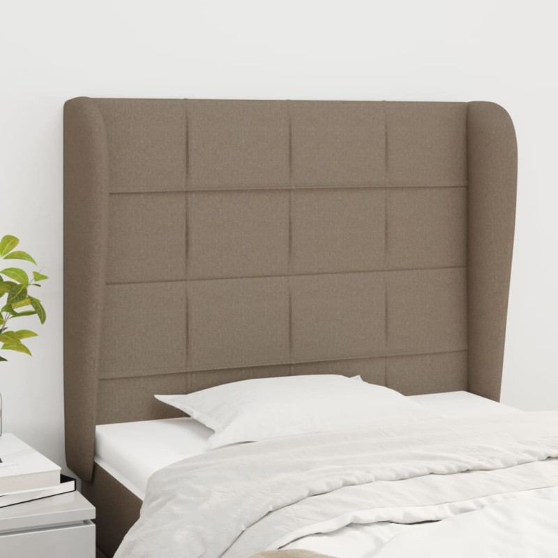 Tête de lit avec oreilles Taupe 83x23x118/128 cm Tissu 