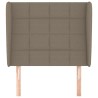 Tête de lit avec oreilles Taupe 83x23x118/128 cm Tissu 
