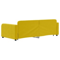Lit de jour avec lit gigogne jaune 90x200 cm velours 