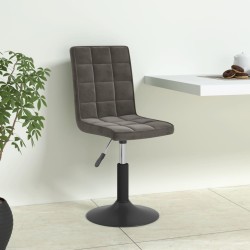 Chaises pivotantes à manger lot de 4 gris foncé velours 