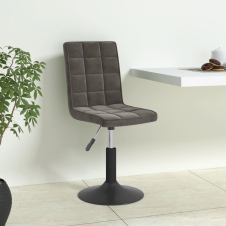 Chaises pivotantes à manger lot de 4 gris foncé velours 