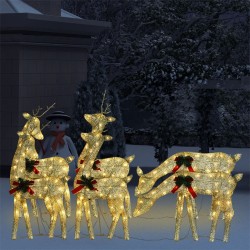 Rennes de Noël 6 pcs Doré Blanc chaud Maille 