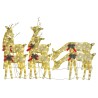 Rennes de Noël 6 pcs Doré Blanc chaud Maille 