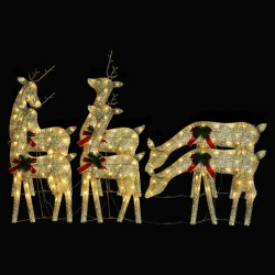 Rennes de Noël 6 pcs Doré Blanc chaud Maille 