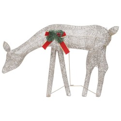 Rennes de Noël 6 pcs Doré Blanc chaud Maille 