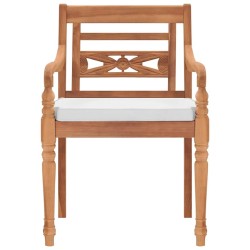 Chaises Batavia lot de 2 avec coussins Bois de teck solide 