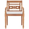 Chaises Batavia lot de 2 avec coussins Bois de teck solide 