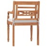Chaises Batavia lot de 2 avec coussins Bois de teck solide 