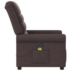 Fauteuil de massage inclinable Marron foncé Tissu 