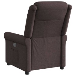 Fauteuil de massage inclinable Marron foncé Tissu 