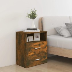 Table de chevet Chêne fumé 50x32x60 cm 