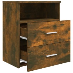 Table de chevet Chêne fumé 50x32x60 cm 