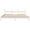 Cadre de lit sans matelas blanc 200x200 cm bois massif de pin 