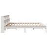 Cadre de lit sans matelas blanc 200x200 cm bois massif de pin 