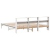 Cadre de lit sans matelas blanc 200x200 cm bois massif de pin 