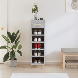 Armoire à chaussures gris béton 30x35x105 cm bois d'ingénierie 