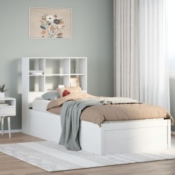Cadre de lit sans matelas blanc 90x190 cm bois de pin massif 