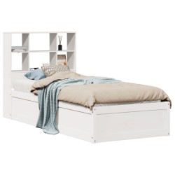 Cadre de lit sans matelas blanc 90x190 cm bois de pin massif 