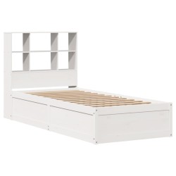Cadre de lit sans matelas blanc 90x190 cm bois de pin massif 