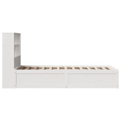 Cadre de lit sans matelas blanc 90x190 cm bois de pin massif 