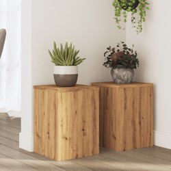 Supports pour plantes 2 pcs chêne artisanal bois d'ingénierie 