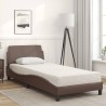 Lit avec matelas marron 80x200 cm similicuir 