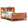 Lit bibliothèque sans matelas cire marron 140x190 cm pin massif 