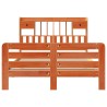 Lit bibliothèque sans matelas cire marron 140x190 cm pin massif 