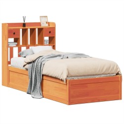 Cadre de lit sans matelas cire marron 90x200 cm bois pin massif 