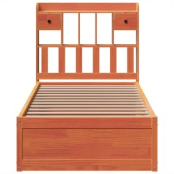Cadre de lit sans matelas cire marron 90x200 cm bois pin massif 