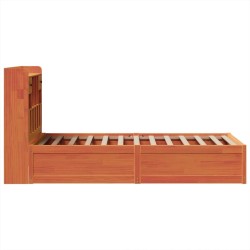 Cadre de lit sans matelas cire marron 90x200 cm bois pin massif 