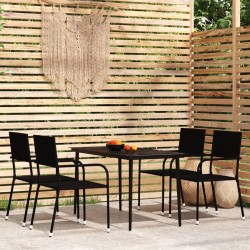 Ensemble à manger de jardin 5 pcs Noir 