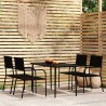 Ensemble à manger de jardin 5 pcs Noir 