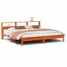 Cadre de lit sans matelas cire marron 200x200cm bois pin massif 