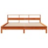 Cadre de lit sans matelas cire marron 200x200cm bois pin massif 