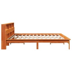 Cadre de lit sans matelas cire marron 200x200cm bois pin massif 