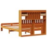 Lit bibliothèque sans matelas cire marron 120x200 cm pin massif 