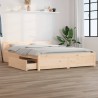 Cadre de lit sans matelas avec tiroirs 