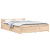 Cadre de lit sans matelas avec tiroirs 