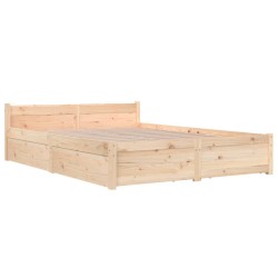 Cadre de lit sans matelas avec tiroirs 