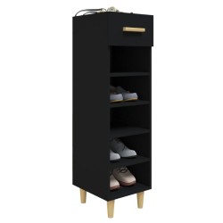 Armoire à chaussures Noir 30x35x105 cm Bois d'ingénierie 