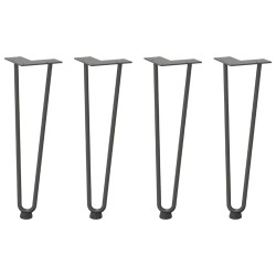 Pieds en épingle à cheveux pour table basse 4 pièces Anthracite 42 cm Acier massif 