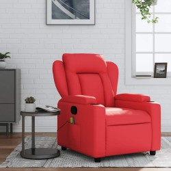 Fauteuil de massage inclinable rouge similicuir 