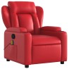 Fauteuil de massage inclinable rouge similicuir 