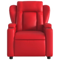 Fauteuil de massage inclinable rouge similicuir 