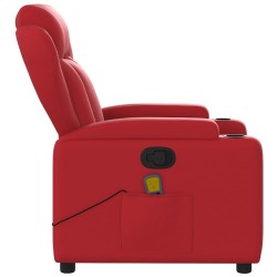 Fauteuil de massage inclinable rouge similicuir 